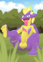 amped_toxtricity amphibian anthro anus balls circumcised genitals hi_res ickyfig male male_only nintendo nude open_mouth outside penis pokémon_(species) pokemon presenting presenting_anus salamander_(amphibian) sitting solo tongue tongue_out toxtricity video_games