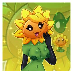 1girls :3 anthro ass breasts electronic_arts female flora_fauna plant plantie plants_vs_zombies popcap_games pussy slv_rbz sunflower_(pvz) video_game_character