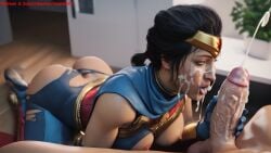 ai ai_art ai_generated azure993 breasts cum cum_on_face cumming cumshot dc dc_comics facial female female_focus girl handjob stroking_penis uncensored wonder_woman wonder_woman_(suicide_squad_game)