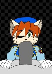 beat_banger big_balls big_butt big_penis canine dog domestic_dog femboy furry half-dressed hat little_tail_bronx nervous tail_concerto uniform waffle_ryebread blowjob