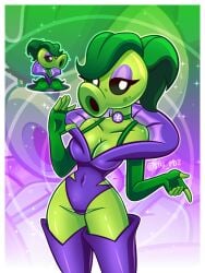 1girls anthro ass breasts echo_pea_(pvz) electronic_arts female flora_fauna peashooter_(pvz) plant plantie plants_vs_zombies plants_vs_zombies_3 popcap_games pussy slv_rbz video_game_character