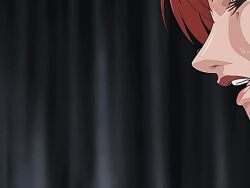 00s 1girls 2006 animated anime_screenshot bible_black bible_black_black_sacrifice bible_black_night_of_the_walpulgiss bondage female implied_object_insertion indoors lipstick makeup mature_female object_insertion open_mouth purple_eyes red_hair saliva sweat tagme takashiro_hiroko teacher tongue tongue_out
