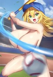 1girls ai_generated baseball_bat big_breasts blonde_hair breasts bruto_aimage brutoaimage completely_nude dark_magician_girl duel_monster female huge_breasts light-skinned_female light_skin long_hair naked nude nude_female shounen_jump solo yu-gi-oh! yu-gi-oh!_duel_monsters