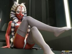 3d blender clone_wars johndamnman lingerie shaak_ti star_wars stockings togruta