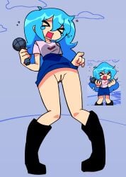 1girls crying crying_with_eyes_closed fnf fnf_mod friday_night_funkin friday_night_funkin_mod holding_microphone holding_object original_sky_(friday_night_funkin) partially_clothed pussy pussy_peek reference_image sky_(friday_night_funkin) skyverse tagme tears