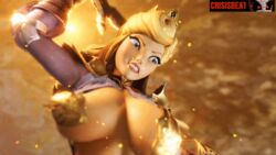 1girls 3d angry animated armor artist_name aurora_(sleeping_beauty) battle belly_button big_head bikini_armor blonde_hair bouncing_breasts breast_grab breasts cleavage covered_nipples crisisbeat dawn_(princess_quest) diadem disney disney_princess female female_only fight full_cleavage gif holding_sword holding_weapon huge_breasts human ineffective_clothing jumping light-skinned_female light_skin long_hair navel navel_line panties princess princess_quest purple_clothing purple_eyes royalty scream skimpy skimpy_armor sleeping_beauty_(1959_film) solo sword tan_skin thigh_boots thighhighs unconvincing_armor underboob vambraces warrior watermark weapon wide_hips