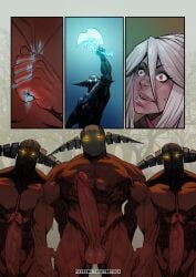 1girls 3boys battle big_breasts character_request curvy curvy_figure dota_2 fight helmet huge_breasts imminent_gangbang imminent_penetration imminent_rape imminent_sex large_breasts plot sven_the_rogue_knight tortuga
