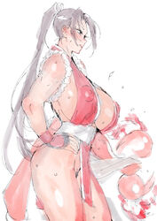 big_breasts breasts brown_hair busty fatal_fury female female_focus hourglass_figure king_of_fighters mai_shiranui meisamu snk wide_hips