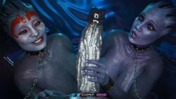 1boy 2girls 3d alien alien_girl alien_humanoid asari ass big_ass big_breasts bioware blue-skinned_female blue_body blue_skin breasts bust busty chest collar curvaceous curvy curvy_figure electronic_arts female futa_on_female hair_tentacles hips hourglass_figure huge_ass huge_breasts humanoid large_ass large_breasts leash legs liara_t'soni male male/female mass_effect mature mature_female samara slim_waist straight tentacle_hair thick thick_hips thick_legs thick_thighs thighs threesome vixen3d voluptuous waist wide_hips