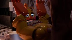 16:9 3_toes 3d 3d_(artwork) 3d_animation accurate_art_style accurate_body_type accurate_model accurate_proportions animated animatronic anthro beak bib big_ass blue_eyes clothed clothing digital_media_(artwork) duo feet female five_nights_at_freddy's five_nights_at_freddy's_2 furniture genitals hi_res holding_leg holding_own_legs_up human humanoid humanoid_genitalia humanoid_penis lamm3rgeier machine male male/female mammal on_model partially_clothed penis robot scottgames short_playtime sound spread_legs spreading table toes toy_chica_(fnaf) vaginal_penetration video widescreen yellow_body
