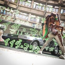 3d 3d_(artwork) 3d_model 3d_render alternate_costume anniversary apartment background bent_over big_ass big_booty big_breasts big_butt big_thighs black_hair boots building car chain_necklace chains clothing dark-skinned_female dark_hair dark_skin female female_focus female_only green_eyes green_hair hand_behind_back hand_on_ass japanese_text laced_pants leaning leaning_forward leather leather_boots leather_clothing leather_pants legs legs_apart legs_open marina_(splatoon) marina_(wo262) marina_ida multiple_necklaces necklace neon_lights nexusmind nintendo octoling plated_scales pose posing scales sexy sexy_pose silver_clothing silver_scales slim_waist splatfest splatoon splatoon_(series) splatoon_2 splatoon_3 stiches stitched tentacle tentacle_hair text thick_ass thick_hips thick_legs thick_thighs thighhighs thighs two-tone_hair vehicle very_high_resolution voluptuous voluptuous_female white_boots white_legwear white_outfit white_panties wide_hips widescreen wink winking_at_viewer wo262_(3d_model_style)