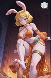 ai_assisted ai_generated bare_legs bare_shoulders barefoot big_breasts breasts bunny_ears bunny_girl carrot_(one_piece) closed_mouth curvy curvy_body curvy_female dancer dancer_outfit feet female female_focus foot_fetish foot_focus footjob furry furry_female huge_breasts large_breasts leg_up male male_pov midriff moonwool_branch one_piece open_mouth pawpads paws pov rabbit rabbit_ears rabbit_girl rabbit_tail seductive seductive_eyes seductive_look seductive_mouth seductive_pose seductive_smile smile smiling standing thick_ass thick_thighs thighs toes uncensored