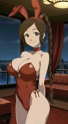 1girls ai_generated avatar_the_last_airbender ayyaai big_breasts braid braided_ponytail breasts breasts_bigger_than_head brown_eyes brown_hair bunny_ears bunnysuit busty busty_female choker cleavage clenched_teeth collar fake_animal_ears female female_focus female_only hair_ornament hands_behind_back happy high_ponytail hips huge_areola huge_areolae huge_breasts large_breasts light-skinned_female light_skin long_hair looking_at_viewer nipples petite playboy_bunny ponytail pose posing seductive single_braid smile smirk smirking smirking_at_viewer solo solo_female solo_focus standing teenage_girl teenager teeth thighs tits_bigger_than_head ty_lee voluptuous voluptuous_body voluptuous_female