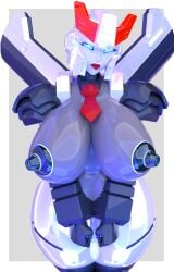 1girls 2025 3d 3d_(artwork) arms_down blue_eyes breasts chevron_(marking) covering_crotch cybertronian erect_nipples female_only glaring helmet hips komradederp large_breasts lipstick metallic_body necktie necktie_between_breasts plain_background prowl_(transformers) robot robot_girl rule_63 shoulder_armor solo thick_thighs thighs tilted_head transformers trawert watermark