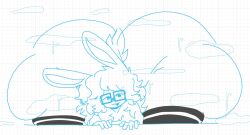 anthro ass big_ass bodily_fluids canid canine clothing eyewear fluffy fluffy_chest fluffy_hair glasses hair herwist huge_butt huge_hips huge_thighs humanoid hybrid hyper hyper_butt lagomorph leaning leaning_forward legwear leporid male male_only mammal musk rabbit small_tail smile solo steam steaming sweat sweatdrop sweaty_body sweaty_butt sweaty_legs sweaty_thighs tail thick_thighs thigh_highs wearing_glasses wide_hips