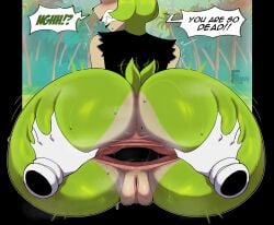 1girls annoyed_expression annoyed_female anus anus_focus artist_logo artist_signature ass ass_bigger_than_head ass_focus ass_grab asshole black_lips black_nose butt_focus butt_grab dat_ass dialogue dialogue_bubble flustered_female forced_groping forest_background gaping gaping_anus gaping_ass gloves green_skin groping_ass groping_butt growl hairy hairy_anus hairy_butthole hairy_pussy hourglass_figure hourglass_figured_female huge_ass huge_butt i_want_her_to_sit_on_my_face_while_i_eat_her_out lustburnsfire palm_tree pubic_hair pubic_stubble pussy ripped_shirt shark_teeth sharp_teeth sonic_(series) sonic_the_hedgehog_(comics) sonic_the_hedgehog_(series) spreading spreading_anus spreading_ass spreading_ass_cheeks spreading_butt_cheeks spreading_butthole spreading_cheeks steamy_anus steamy_ass stretched_anus stretching_anus surge_the_tenrec sweating sweaty sweaty_ass sweaty_butt tail_wagging tempting tempting_viewer vagina voluptuous voluptuous_body voluptuous_female waging_tail