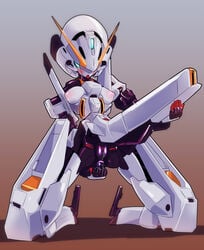 1girls advance_of_zeta anal_fingering anal_juice anus aqua_eyes ass blush breasts brown_background fingering fingering_self gradient_background grey_background gundam humanoid hybrid kneeling mecha mobile_suit nipples no_mouth no_nose pochincoff purple_anus purple_pussy pussy pussy_juice robot robot_girl tr-6_woundwort uncensored white_breasts