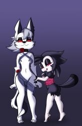 2023 2girls aged_down anthro anthro_female anthro_only avian beak bedroom_eyes bird bird_girl black_body black_feathers blush blushing canid canid_demon canine canis collar cub demon demon_girl ear_piercing ears_up embarrassed embarrassed_female embarrassed_nude_female eyebrows eyelashes eyeshadow feathers female female_cub female_only finger_to_mouth flat_chest fur furry furry_female furry_only glossypenthouse grey_body grey_fur grey_hair hellaverse hellhound helluva_boss high_heel_boots high_heels ineffective_clothing legwear loona_(helluva_boss) makeup mammal naked naked_anthro naked_female narrowed_eyes nude nude_anthro nude_female octavia_(helluva_boss) open_mouth owl owl_demon owl_girl petplay piercing red_sclera seductive seductive_look small_breasts standing tongue tongue_out translucent translucent_clothing two-tone_body two-tone_feathers two-tone_fur url white_body white_eyes white_feathers white_fur wolf wolf_girl young young_anthro young_female
