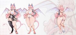 absurd_res andromorph animal_humanoid anthro anus ass bat biomechanical blue_eyes blue_nipples breasts clothed clothing curly cybernetic_arm cybernetic_limb cybernetics dungeons_and_dragons female footwear genitals hair hasbro hi_res humanoid hybrid intersex invalid_tag kemono lace latex latex_clothing latex_skinsuit machine mammal massshinka model_sheet nipples nude pink_body pink_hair purple_vulva robot skinsuit socks solo succubus tail tattoo tight_clothing vulva white wide_hips wings wizards_of_the_coast