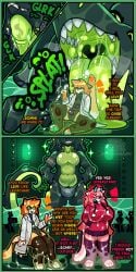 alien alien_humanoid aquatic aquatic_dragon bodily_fluids canid clothed clothing clothing_pull comic dialogue digital_media_(artwork) dragon dripping dripping_wet endosoma english_text facility female femboy fur genital_fluids genitals group hair hi_res humanoid implied_cock_vore jewish_mythology levi_(nagifur) leviathan long_hair lore male mammal multi_eye mythological_creature mythological_marine mythological_scalie mythology nagi_(nagifur) nagifur oral_vore regurgitation safe_vore saliva scalie sharp_teeth size_difference soaked soft_vore somni_(nagifur) sound_effects speech_bubble story story_in_description teeth text tongue topwear translucent trio underwear underwear_pull vore water wet