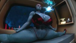 3d animated asari bra huge_breasts mass_effect raiden3d samara shorter_than_30_seconds sound space tagme thick_thighs thong video