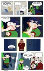 1boy 1girls 2boys baubelle_(oofrowdy) bbw blowjob blue_hair christmas christmas_clothing christmas_headwear christmas_outfit chubby chubby_female comic cum cum_in_mouth cum_in_pussy cum_inside dialogue elf elf_ears elf_female elf_girl english_text image_set interracial interspecies more_at_source oofrowdy santa_claus santa_hat shortstack smaller_female smaller_penetrated spitroast text threesome vaginal_penetration