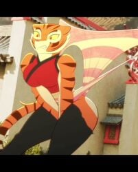 2female 2girls breasts dreamworks female furry furry_female hispanic hispanic_virtual_youtuber korra kung_fu_panda master_tigress nickelodeon tagme the_legend_of_korra tigress_(kung_fu_panda) video youtube youtube_hispanic
