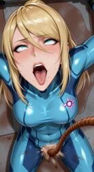 ahe_gao aheagao ahegao_face ai ai_art ai_generated bdsm_gear blonde_female blonde_hair blue_bodysuit bodysuit bondage captured damsel_in_distress dazed defeat defeated defeated_heroine distress exposed_breasts exposed_pussy flogging gameover gaping_mouth impact legs_apart locked_arms locked_up looking_up medium_breasts metroid nipples nipples_visible_through_clothing orgasm orgasm_face orgasm_from_pain pain perfect_body punishment pussy_whipping ripped_clothing saliva saliva_trail samus_aran shaking shaking_orgasm shaved_pussy silly silly_face slave stiff_nipples tied_up torture tortured tounge tounge_out trembling trembling_for_pleasure whip whipped whipping wide_legs zero_suit zero_suit_samus