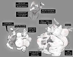 2022 absurd_res anthro belly big_belly big_breasts big_butt bodily_fluids bovid breasts butt caprine chestdandy cum english_text female forced genital_fluids genitals goat hi_res inflation mammal penis rape sex solo text toriel undertale_(series) vulva white_body