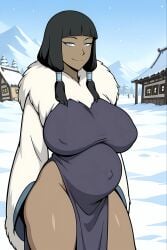 1girls ai_generated avatar_the_last_airbender ayyaai big_areola big_areolae big_areolas blue_eyes breasts_bigger_than_head breedable_hips brown_body brown_nipples brown_skin busty busty_female busty_girl child_bearing_hips clothes coat dark-skinned_female dark_hair dark_skin eska fat_breasts fat_tits female female_only giant_breasts grin huge_breasts indoors large_breasts large_tits looking_at_viewer makeup massive_breasts massive_tits mommy_milkers outdoors pregnant pregnant_belly pregnant_female ready_to_pop smirk smirking smirking_at_viewer solo solo_female solo_focus spreading standing tanned tanned_body tanned_female tanned_skin the_legend_of_korra thick thick_hips thick_legs thick_thighs tied_hair tits_bigger_than_head twintails voluptuous voluptuous_body voluptuous_female
