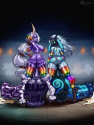 2futas back back_view duo erection fat_ass futa_only futanari huge_ass humanoid hyper hyper_futa hyper_penis kindred lamb_(league_of_legends) latex latex_armwear latex_clothing latex_gloves latex_legwear latex_stockings latex_thighhighs league_of_legends looking_back nude nyackyfishbone_(artist) rainbow soraka standing
