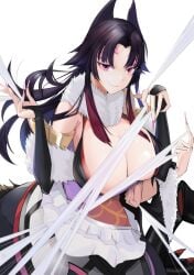 absurdres arachne arahnia_taranterra_arachnida arthropod_girl arthropod_limbs bad_id bad_pixiv_id black_hair breasts bridal_gauntlets carapace chinese_commentary cleavage closed_mouth commentary detached_sleeves extra_arms extra_eyes extra_legs female fingernails fur_collar highres huge_breasts long_fingernails long_sleeves looking_at_viewer monster_girl monster_musume_no_oisha-san parted_bangs pink_eyes pink_nails sharp_fingernails silk simple_background smile solo spider_girl spider_web taur white_background