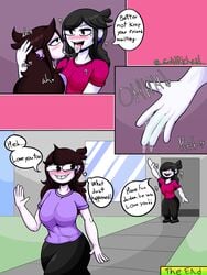 after_sex age_difference big_breasts black_hair brown_hair busty clothed clothed_female comic daughter dialogue duo english_text eye_bags female fingering imminent_incest incest jaiden jaiden_animations jaidenanimations jaidens_mom kissing long_hair mother mother_and_daughter piercing pussy_juice solidrich white_skin youtube youtuber youtuber_girl yuri