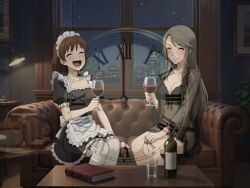 ai_generated ai_voice_acted animated blush bookcase books bookshelf bra braided_hair brown_hair busted cityscape cleavage clock comedy couch desk door doorway finger_on_breasts finger_on_cheek flirting grey_hair implied_incest lamp maid_apron maid_collar maid_headdress maid_outfit maid_skirt maid_stockings maid_uniform makoto_niijima music negligee night no_nude office panties persona persona_(series) persona_5 red_eyes robe sae_niijima see-through_clothing sexy_maid silver_hair sister_and_sister sisters story stroking stroking_chest surprised tagme teasing teenager toast transparent_clothing transparent_robe underwear video voice_acted wine wine_bottle wine_glass yuri