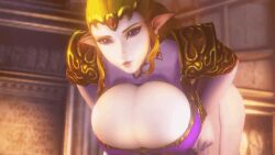 animated big_breasts gif nurico the_legend_of_zelda zelda_(twilight_princess)