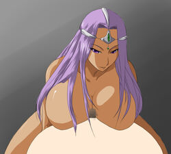 censored dark-skinned_female dark_skin dragon_quest dragon_quest_iv female large_breasts meena_mahabala paizuri purple_hair saikki tagme titfuck