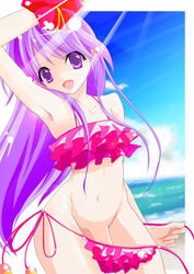 crossdressing femboy happiness jun_watarase male male_only penis penis_in_panties purple_eyes purple_hair solo