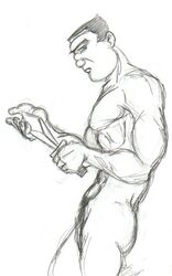 disney disney_channel kim_possible male_only monochrome rough_sketch steve_barkin straight_hair tagme