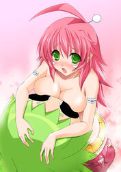 1girls breasts cleavage green_eyes kemeko_(kemeko_deluxe) kemeko_deluxe long_hair maho_(yakimorokoshi) mashuu mei_mishima nude pink_hair tagme