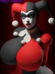 1girls 3d 3d_(artwork) artist_name batman:_arkham_knight batman_(series) big_breasts blue_eyes bodysuit busty clothing curvaceous curvy curvy_figure dc dc_comics drakepowers eyes female female_only fully_clothed gigantic_breasts harley_quinn harley_quinn_(arkham) harley_quinn_(arkham_knight) harley_quinn_(classic) hips hourglass_figure huge_breasts large_breasts light-skinned_female light_skin lips lipstick makeup solo solo_female top_heavy upper_body villain villainess voluptuous watermark wide_hips