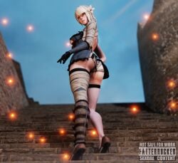 1girls 3d ass ass big_ass big_breasts big_butt brown_eyes fatterrocker female kaine_(nier) nier_(series) nier_replicant panties white_body white_hair white_skin