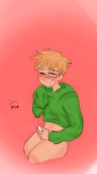 blonde_hair dreamwastaken drool drooling freckles freckles_on_thighs fundy green_hoodie jerking masturbation minecraft_youtubers short_hair solo_male tagme thinkingaboutfundy