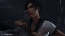 1boy 1girls 3d ada_wong ada_wong_(adriana) animated asian asian_female black_hair capcom erection fellatio female gif huge_cock irispoplar male mr_x penis resident_evil resident_evil_2 resident_evil_2_remake school_uniform sex tagme tyrant uncensored