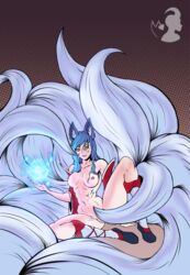 abs ahri animal_humanoid asian_mythology canid canid_humanoid canine canine_humanoid clothed clothing east_asian_mythology female fox_humanoid fox_spirit hair hi_res humanoid league_of_legends long_hair mammal mammal_humanoid muscular muscular_female muscular_humanoid mythology partially_clothed riot_games sitting solo verakultura video_games