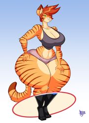 absurd_res anthro big_ass big_breasts big_butt breasts butt cat_ears cat_humanoid cat_tail catgirl cleavage curvaceous curvy curvy_figure curvy_hips desmondfallout domestic_cat felid feline felis female female_focus female_only furry green_eyes hand_on_hip hand_on_thigh hi_res huge_ass huge_breasts huge_butt huge_thighs jaeh larger_female loree original original_character simple_background smile thick_thighs underwear voluptuous wide_hips wink winking_at_viewer