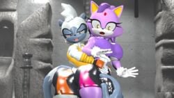 3d anthro blaze_the_cat breasts bulge clothing dickgirl duo eyelashes fangs fur furry futanari gynomorph idw_comics idw_publishing lemur mobian_(species) nackey purple_body purple_hair sega shirt shorts smile sonic_(series) sonic_the_hedgehog_(comics) sonic_the_hedgehog_(idw) sonic_the_hedgehog_(series) tangle_the_lemur teeth white_hair yellow_eyes