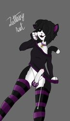 animal_ears anthro black_and_white_fur bodily_fluids cat_ears cat_tail clothing collar cum cum_drip cum_on_penis dripping fangs felid furry futa_only futanari genital_fluids genitals green_eyes grey_background guppy_(the_binding_of_isaac) hair legwear mammal owo panties partially_clothed penis shirt simple_background solo stockings tail text text_on_clothing text_on_panties text_on_underwear the_binding_of_isaac thong topwear underwear video_games zattaryuwu