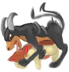 all_fours anal anal_sex doggy_style duo feral feral_on_feral from_behind_position hi_res houndoom licking looking_at_another looking_at_partner male male/male male_penetrated male_penetrating male_penetrating_male nintendo penetration pokémon_(species) pokemon pokemon_(species) quadruped quilava sex tongue tongue_out vampirewolfprince video_games