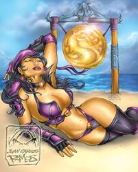 1girls 2d alluring beach big_breasts breasts cleavage female_abs legs li_mei midway midway_games mortal_kombat mortal_kombat:_deception ocean pose posing ramosdesign75 reclining