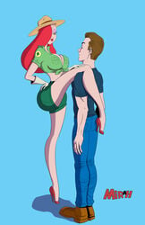 1boy 1girls artist_name big_breasts breasts busty cleavage commission digital_media_(artwork) disney eyeshadow female high_heels hips hourglass_figure human jessica_rabbit large_breasts legs lipstick male male/female mirah park_ranger ranger red_hair straight thick_hips thick_legs thick_thighs thighs voluptuous who_framed_roger_rabbit wide_hips